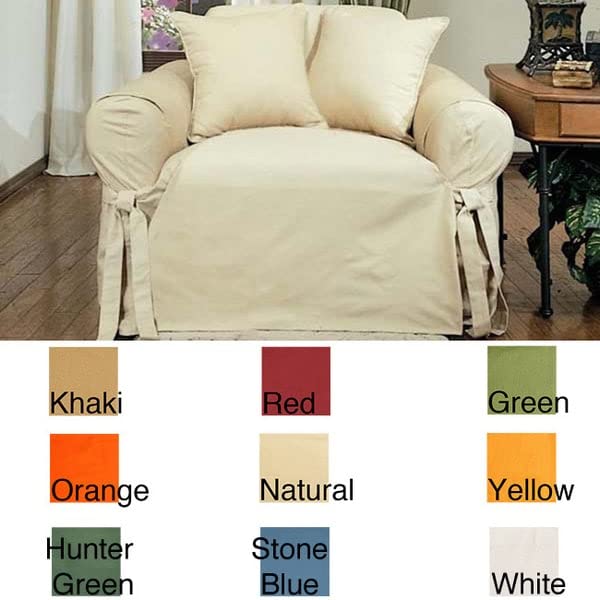 Classic Slipcovers Cotton Duck Chair Slipcover Grey - Diamond Home USA