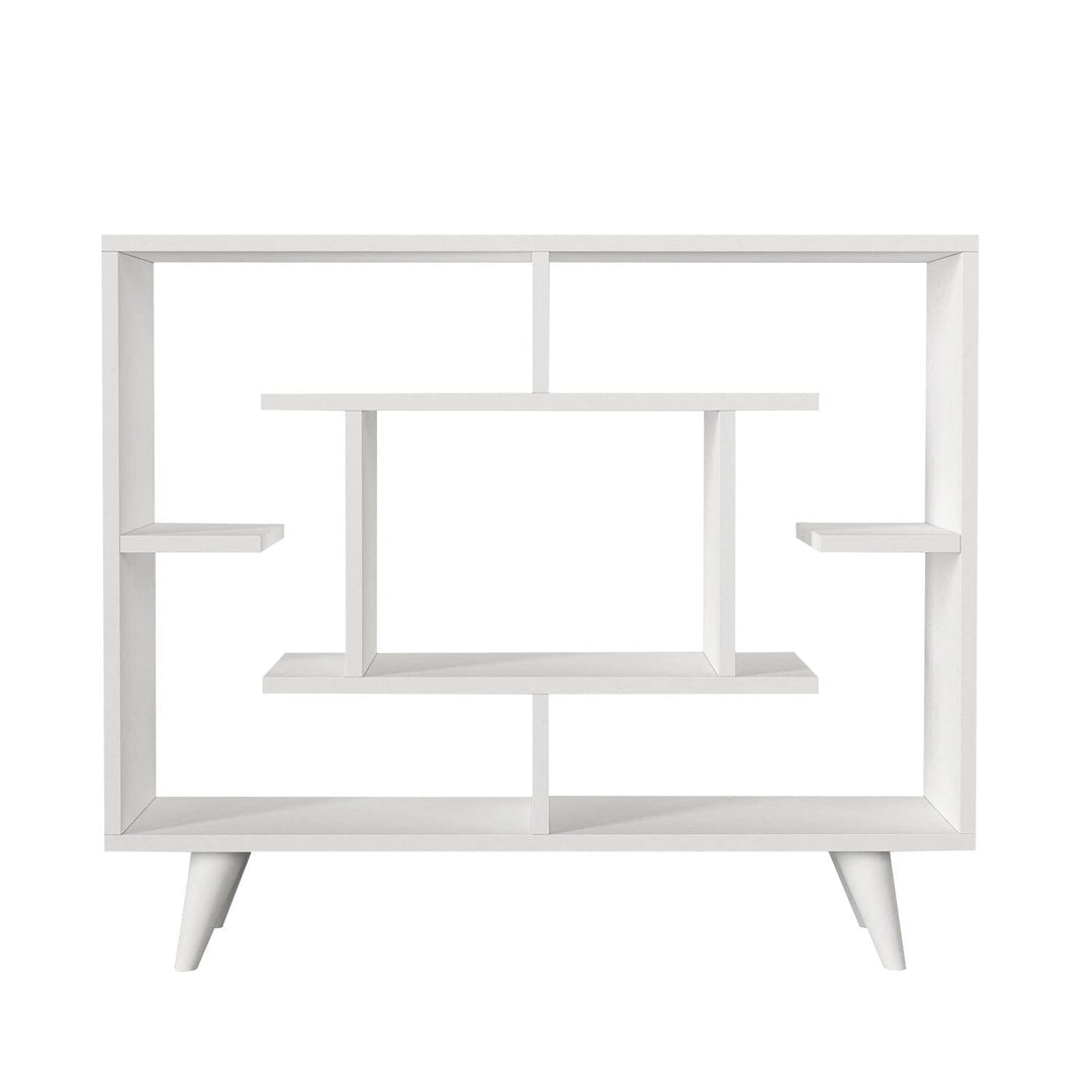 White Modern Mid Century 29'' H X 35'' W Bookcase Contemporary Particle Board - Diamond Home USA