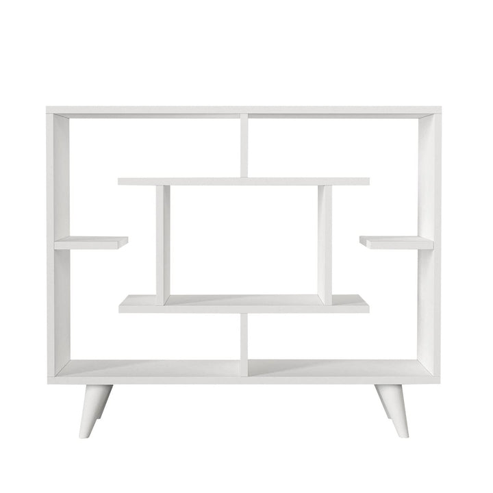 White Modern Mid Century 29'' H X 35'' W Bookcase Contemporary Particle Board - Diamond Home USA