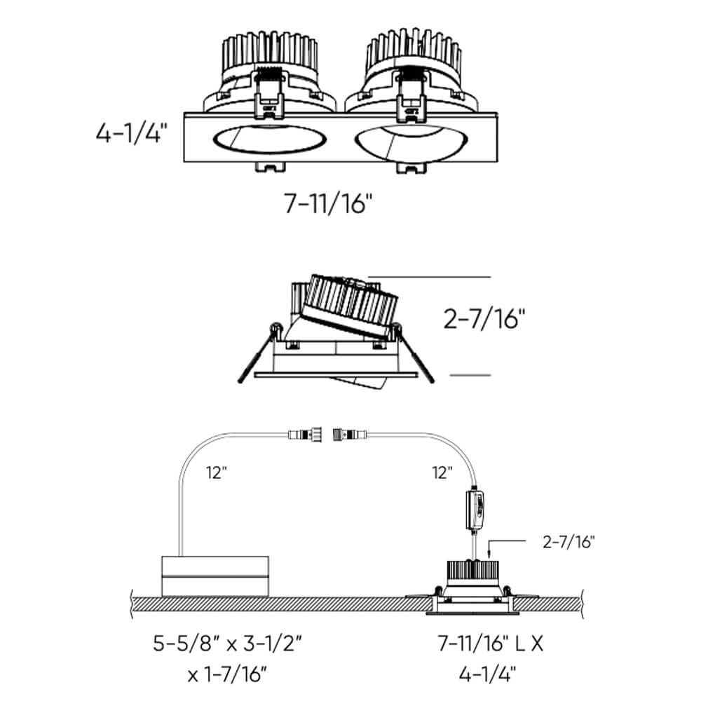 Revolve Duo 3.5 Inch Regressed Gimbal Downlight White - Diamond Home USA