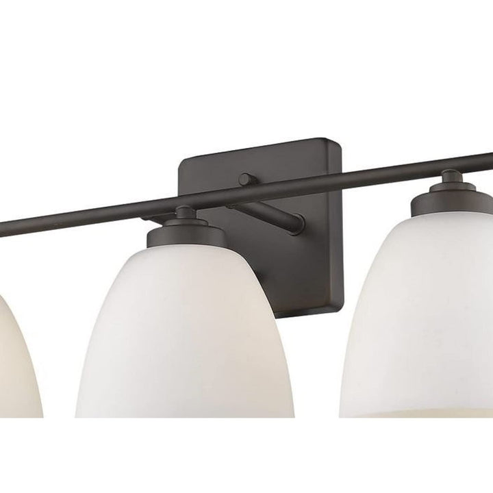3 Light Over-mirror Vanity Lighting in Oiled Bronze Brown Rustic Metal Dimmable - Diamond Home USA