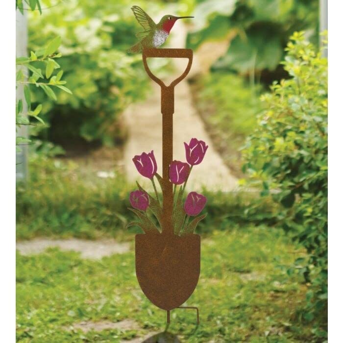 Rustic Shovel Stake Tulip Multi Color Metal - Diamond Home USA