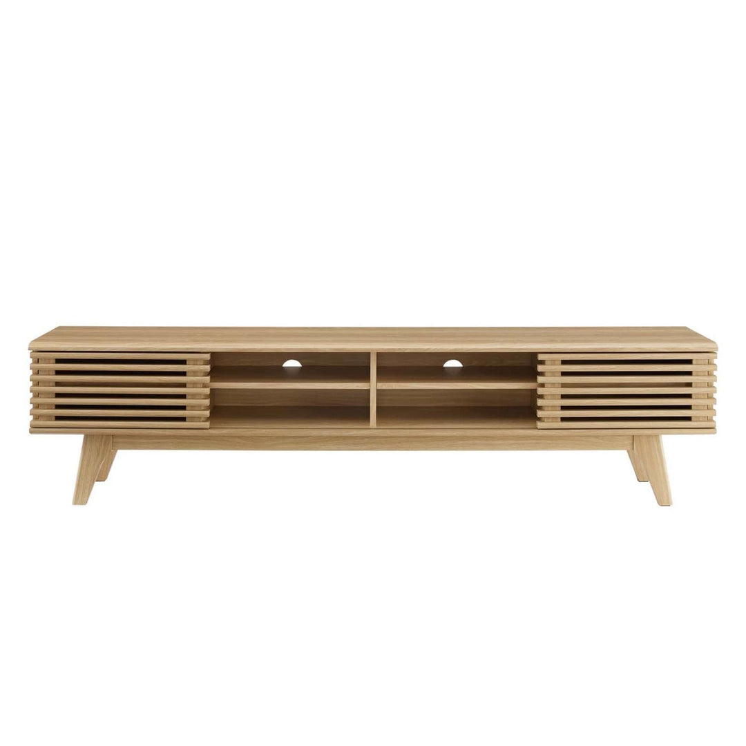 Modway Render Mid-Century Modern Low Profile 70 Inch Media Console TV Stand in Oak - Diamond Home USA