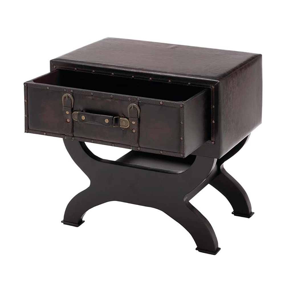 Urban Designs Imported Olde London Suitcase Accent and End Table Small Espresso - Diamond Home USA