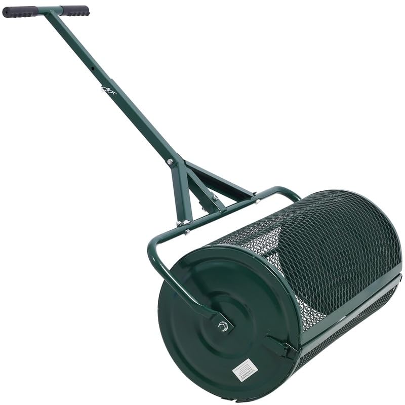 Peat Moss Spreadermetal Compost Spreader Shaped Hand Rake Green Steel Rust - Diamond Home USA