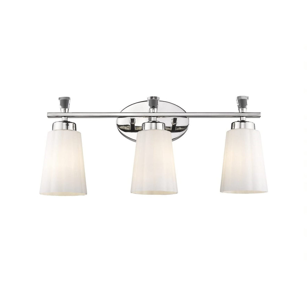 3-light Polished Nickel 21 Inch Bath Vanity Light with Frosted ass Metallic - Diamond Home USA