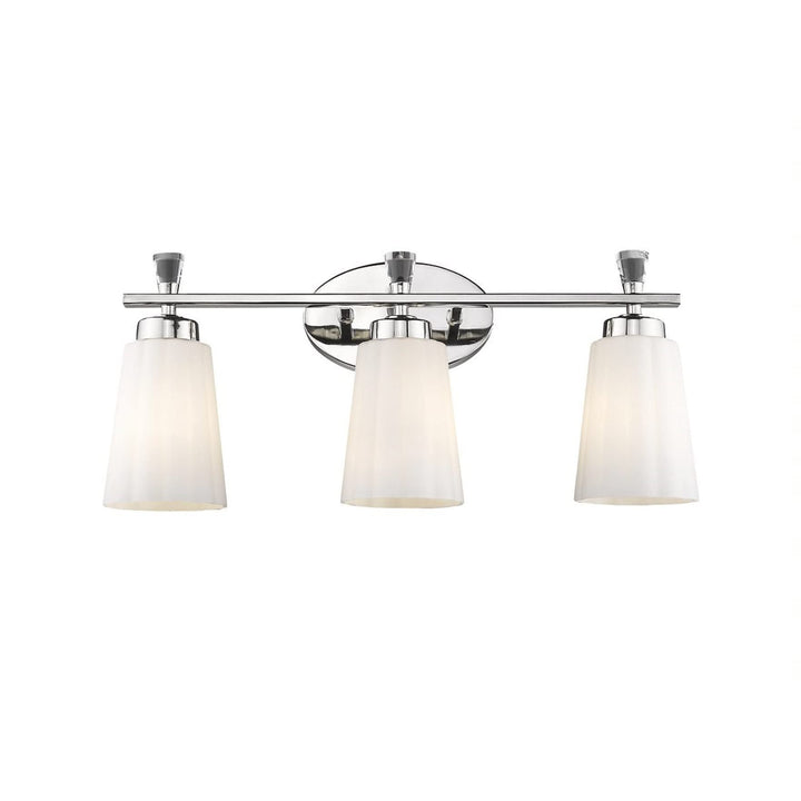 3-light Polished Nickel 21 Inch Bath Vanity Light with Frosted ass Metallic - Diamond Home USA