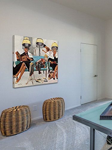 Marmont Hill Vintage-Americana 'Cowboy Asleep in Beauty Salon' Canvas Wall Art 24 x 24 - Diamond Home USA