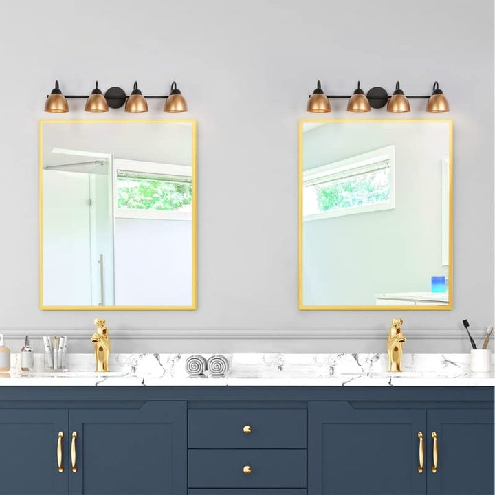 Modern Black Gold 4-Light Bathroom Vanity Light L 30.5" * W 7" H Industrial - Diamond Home USA