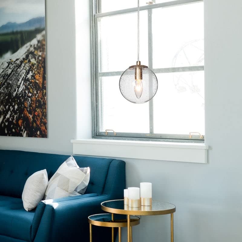 Modern Gold 1-light Mini Kitchen Island Light with Glass Globe D5.5*h6.5 - Diamond Home USA