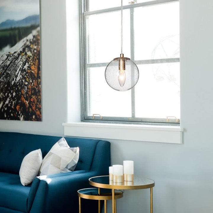 Modern Gold 1-light Mini Kitchen Island Light with Glass Globe D5.5*h6.5 - Diamond Home USA