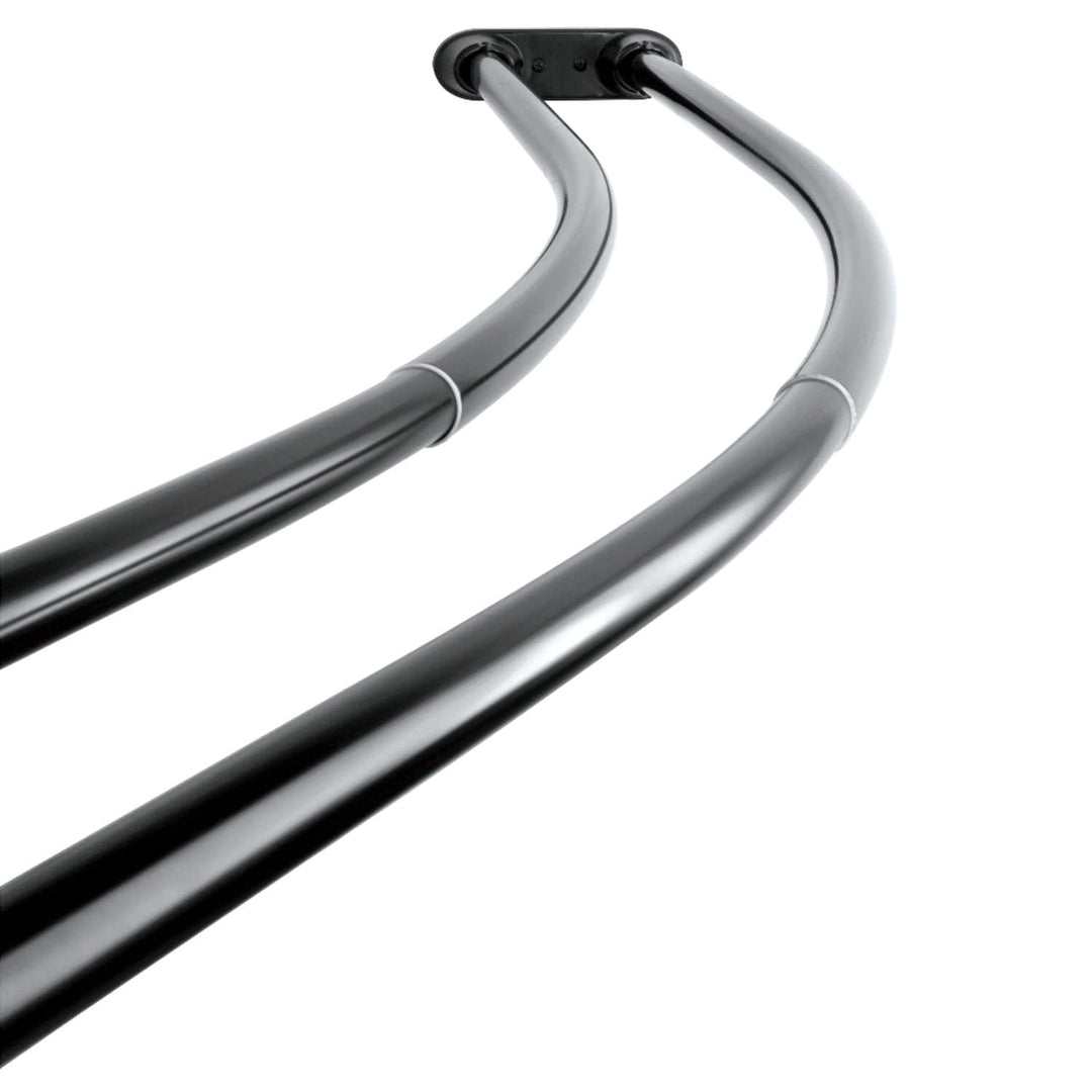 60 In. To 72 Adjustable Double Curved Shower Curtain Rod Matte Black Metal