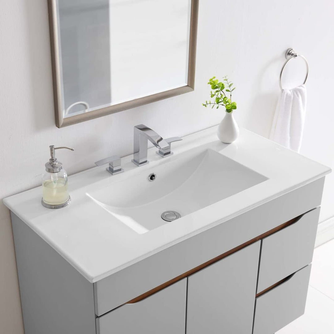 Modway EEI-4203-WHI Cayman 36" Bathroom Sink White - Diamond Home USA