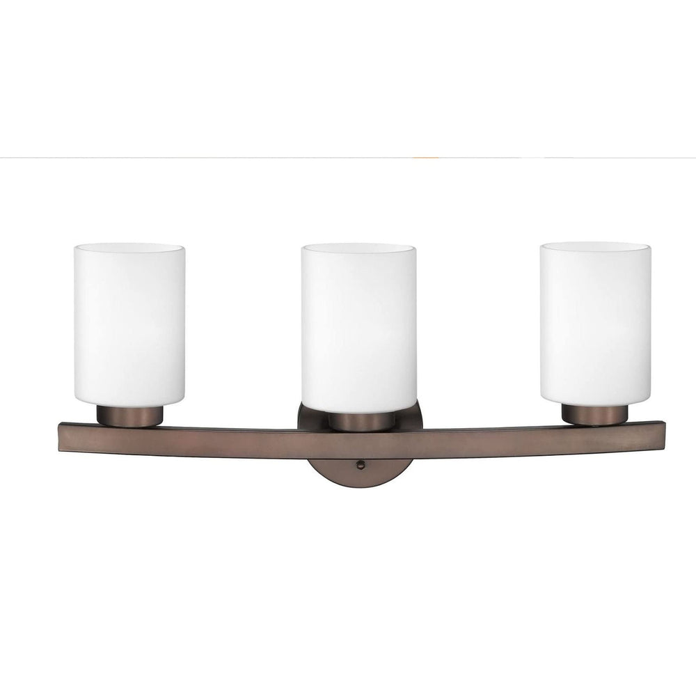 Favorite 3-light Bronze Bath Vanity with Frosted Glass Shades Brown Modern - Diamond Home USA