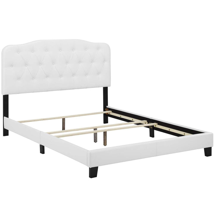 Modway Amelia Twin Modern Style Faux Leather Bed in White Finish - Diamond Home USA