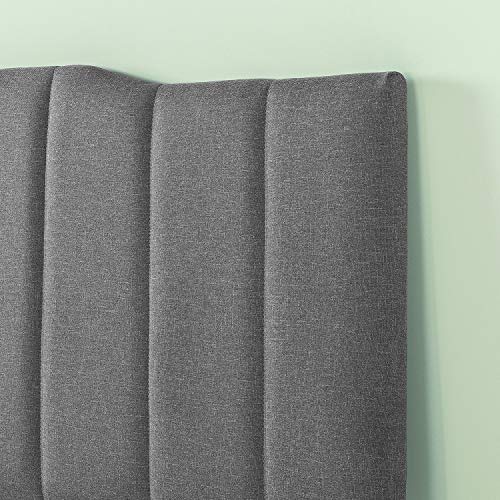 ZINUS Satish Upholstered Channel Stitched Headboard in Grey Queen