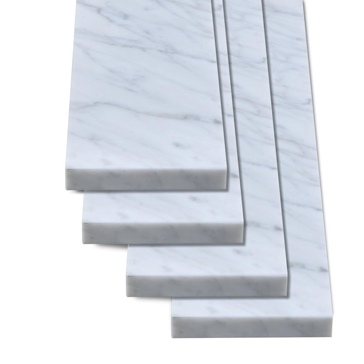 36 in. White Marble Backsplash for Vanity Sink Top Glossy - Diamond Home USA