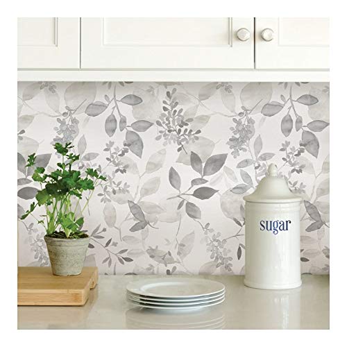 Grey Breezy Peel Stick Wallpaper X 20.5in Nature Modern Contemporary Wildlife - Diamond Home USA