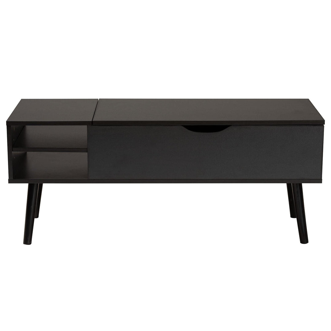 Modern Two-Tone Black and Brown Finished Wood Coffee Table with Lift-top Storage - Diamond Home USA