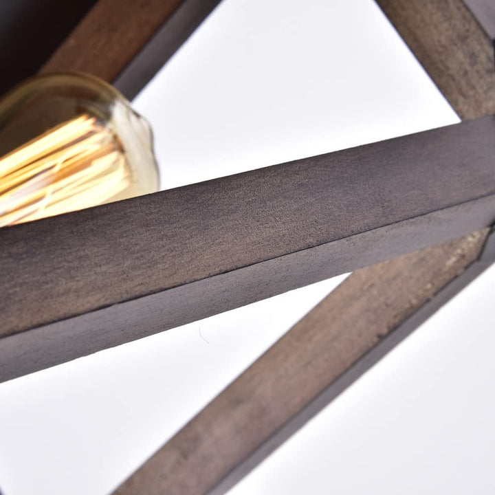 The Lighting Store Larissa Black Wood Industrial Square 2-Light Flush-Mount - Diamond Home USA