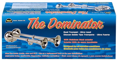 Wolo (125) The Dominator Stainless Steel Dual Trumpet Marine Horns - 12 Volt Low - Diamond Home USA
