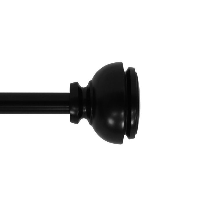 Adjustable Single Curtain Rod 48" To 84"-black Black Metal Powder Coated Length