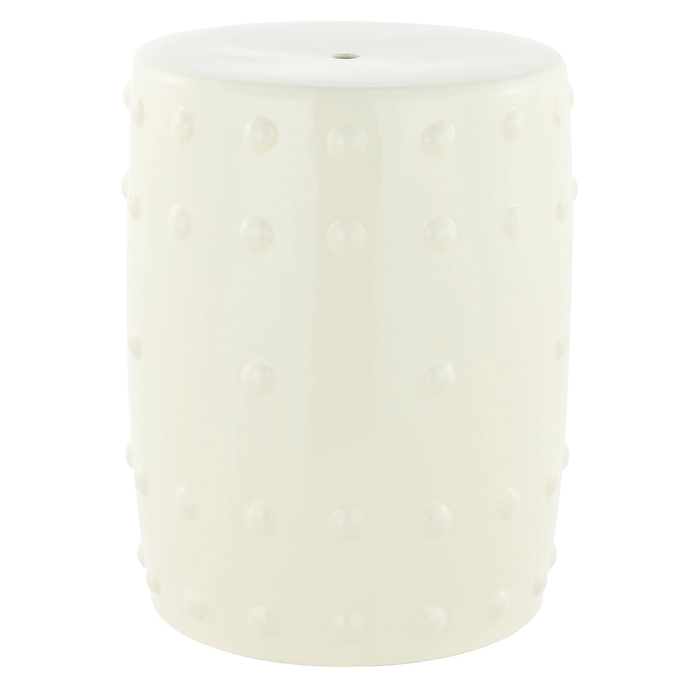 Indoor/Outdoor Garden Stool Grey Modern Contemporary Ceramic Glossy - Diamond Home USA