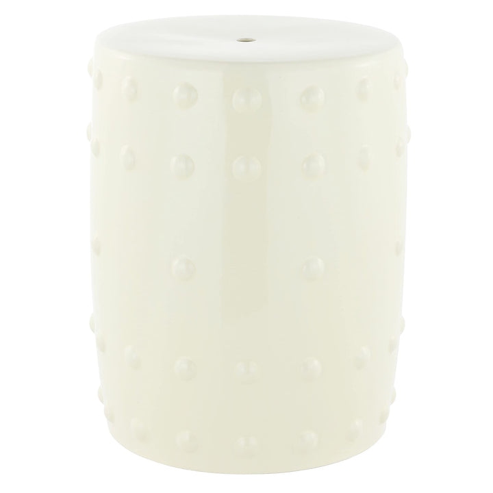 Indoor/Outdoor Garden Stool Grey Modern Contemporary Ceramic Glossy - Diamond Home USA