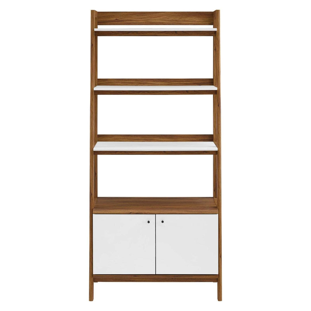 Modway Bixby Display Case 33" Bookshelf Walnut White - Diamond Home USA