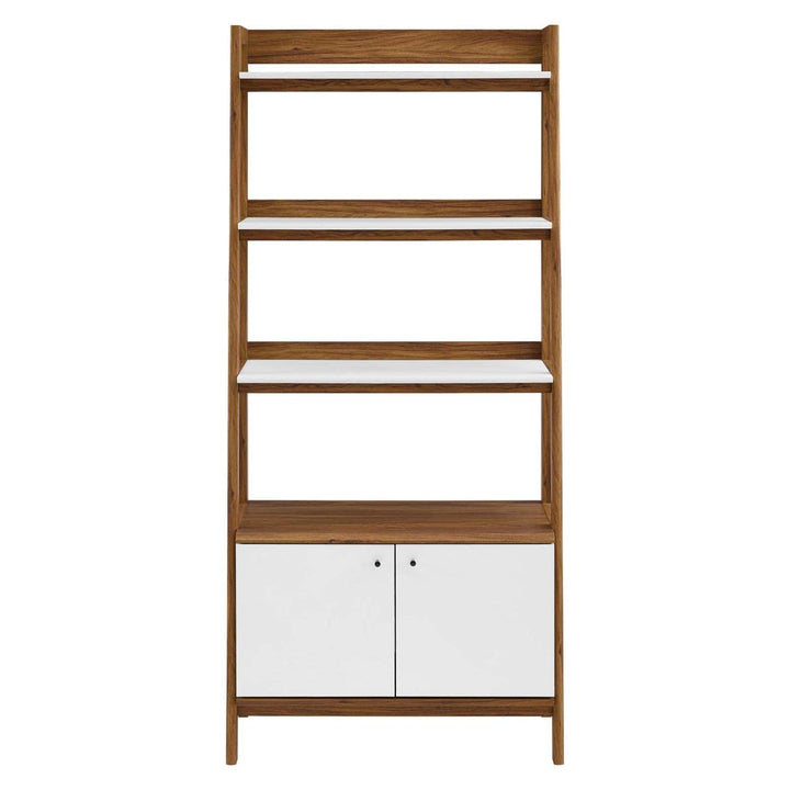 Modway Bixby Display Case 33" Bookshelf Walnut White - Diamond Home USA