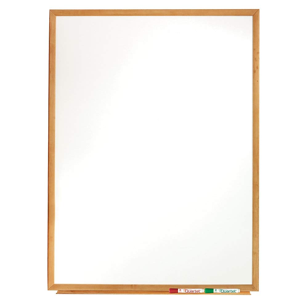 Quartet Whiteboard Non-Magnetic Dry Erase White Board 3' x 2' Total Erase Oak - Diamond Home USA