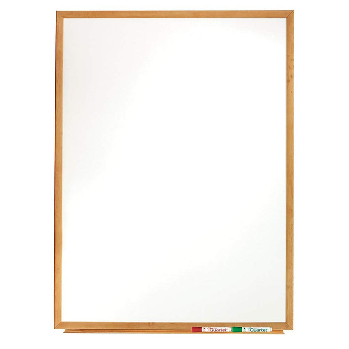 Quartet Whiteboard Non-Magnetic Dry Erase White Board 3' x 2' Total Erase Oak - Diamond Home USA