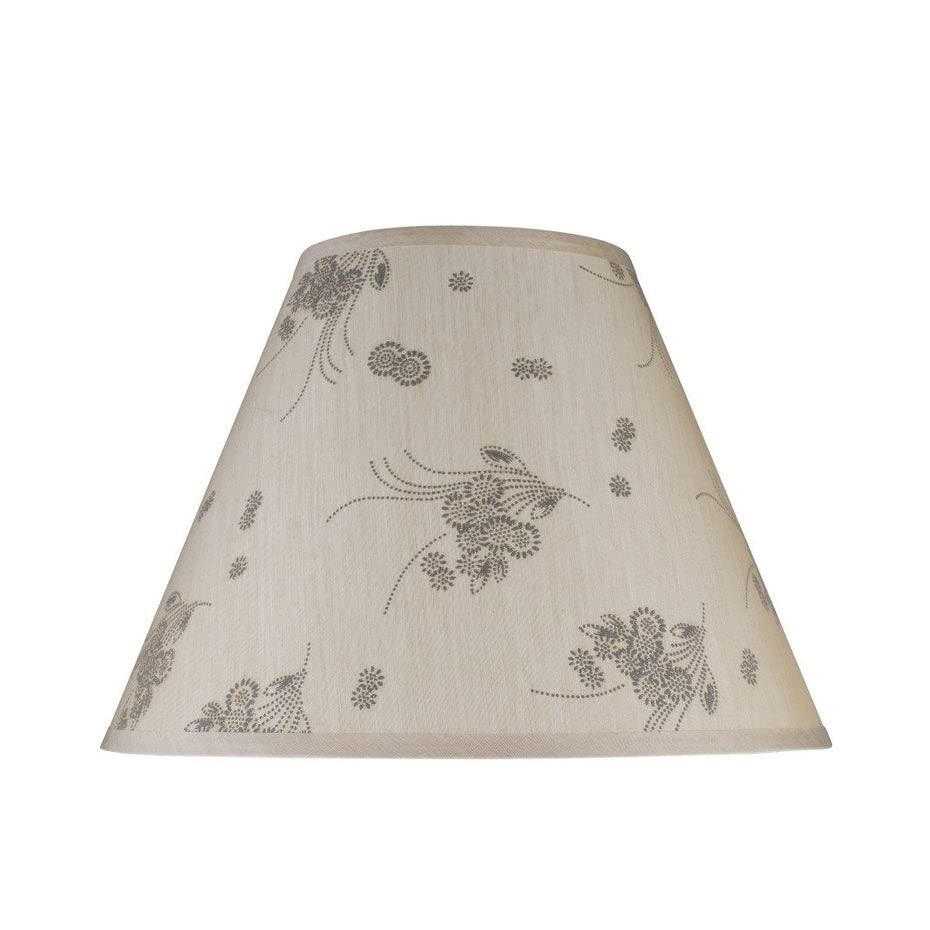 Hardback Empire Shape Spider Construction Lamp Shade In Beige With Floral Design