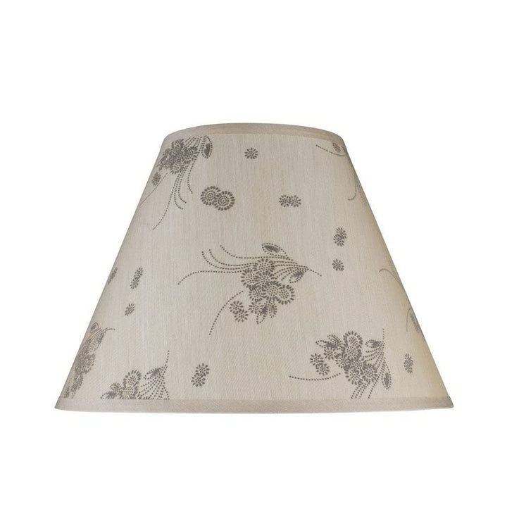 Hardback Empire Shape Spider Construction Lamp Shade In Beige With Floral Design