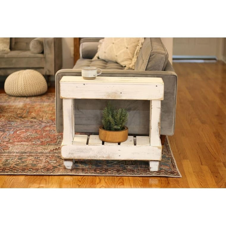 Accent Table (White) White Farmhouse Rectangular Wood Rustic Distressed Finish - Diamond Home USA