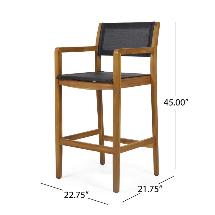Christopher Knight Home Calista Acacia Wood Barstools with Outdoor Mesh (Set - Diamond Home USA