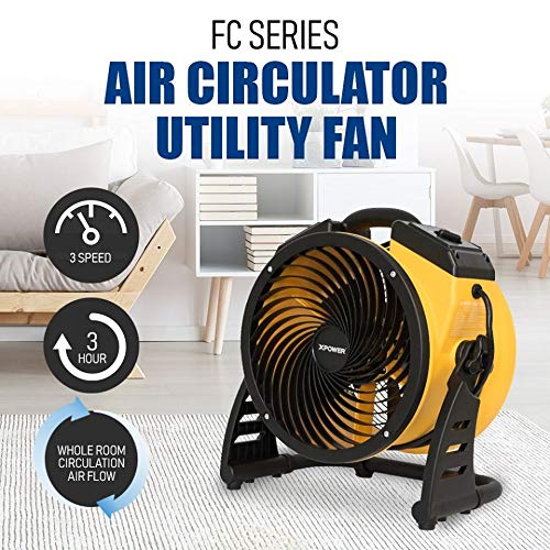 XPOWER FC-100 Heavy Duty Industrial High Velocity Whole Room Air Mover Air