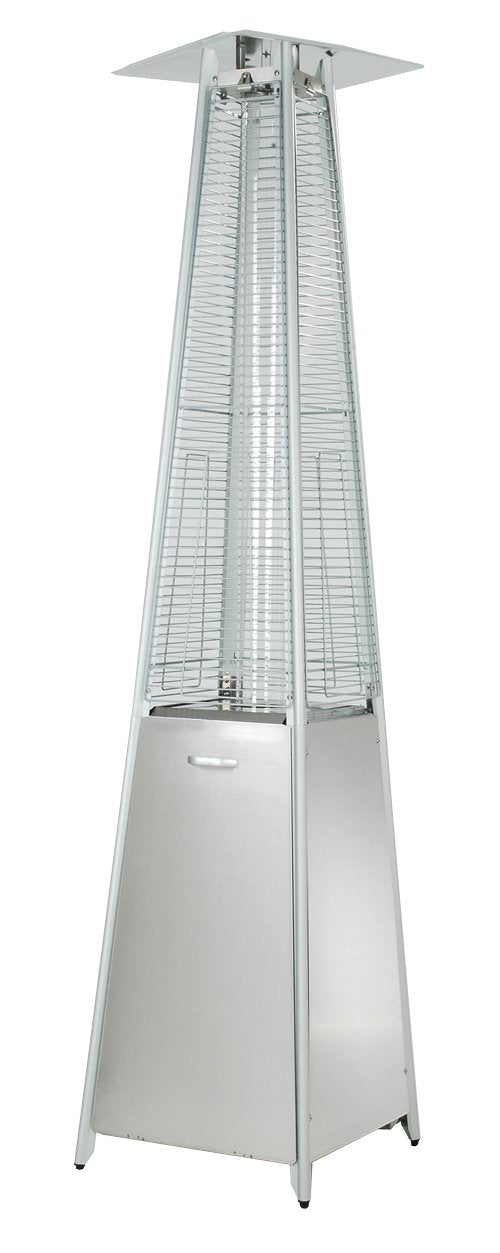 Hiland HLDSO1-GTSS 91-Inch Tall Quartz Glass Tube Heater - Silver