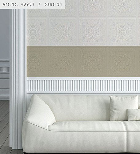 Comfort Isaac White Textured Paintable Peel-and-stick Wallpaper Roll - Diamond Home USA