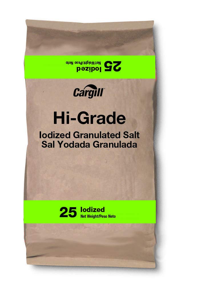 Cargill Diamond Crystal Iodized Hi Grade Evaporated Salt 25 Pound - 1 each.