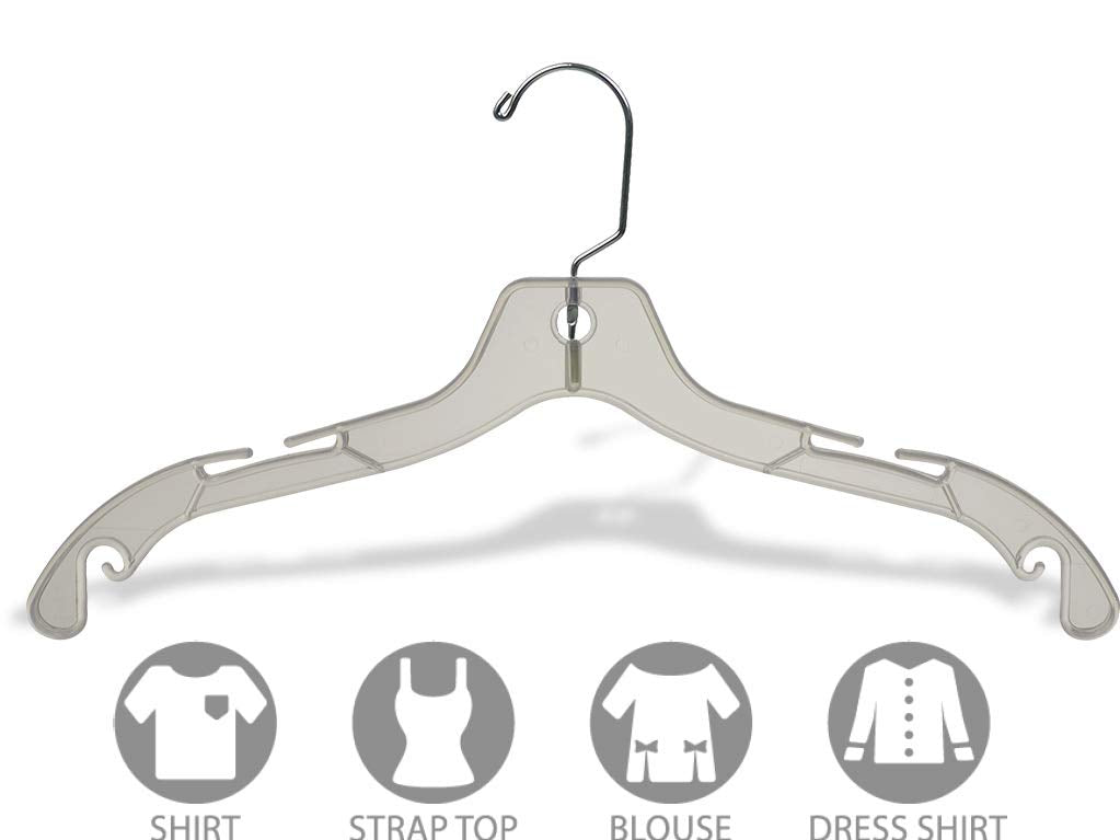 Stury Clear Plastic Top Hanger Box of 100 Durable Space Saving Hangers w/ 360 - Diamond Home USA