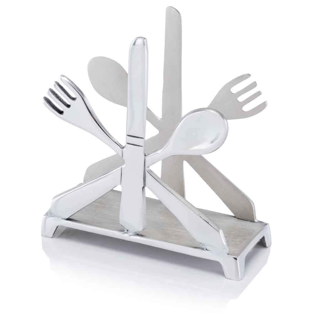 2" X 5.5" Cutlery Napkin Holder 5.5 2 Silver Modern Contemporary Stainless Steel