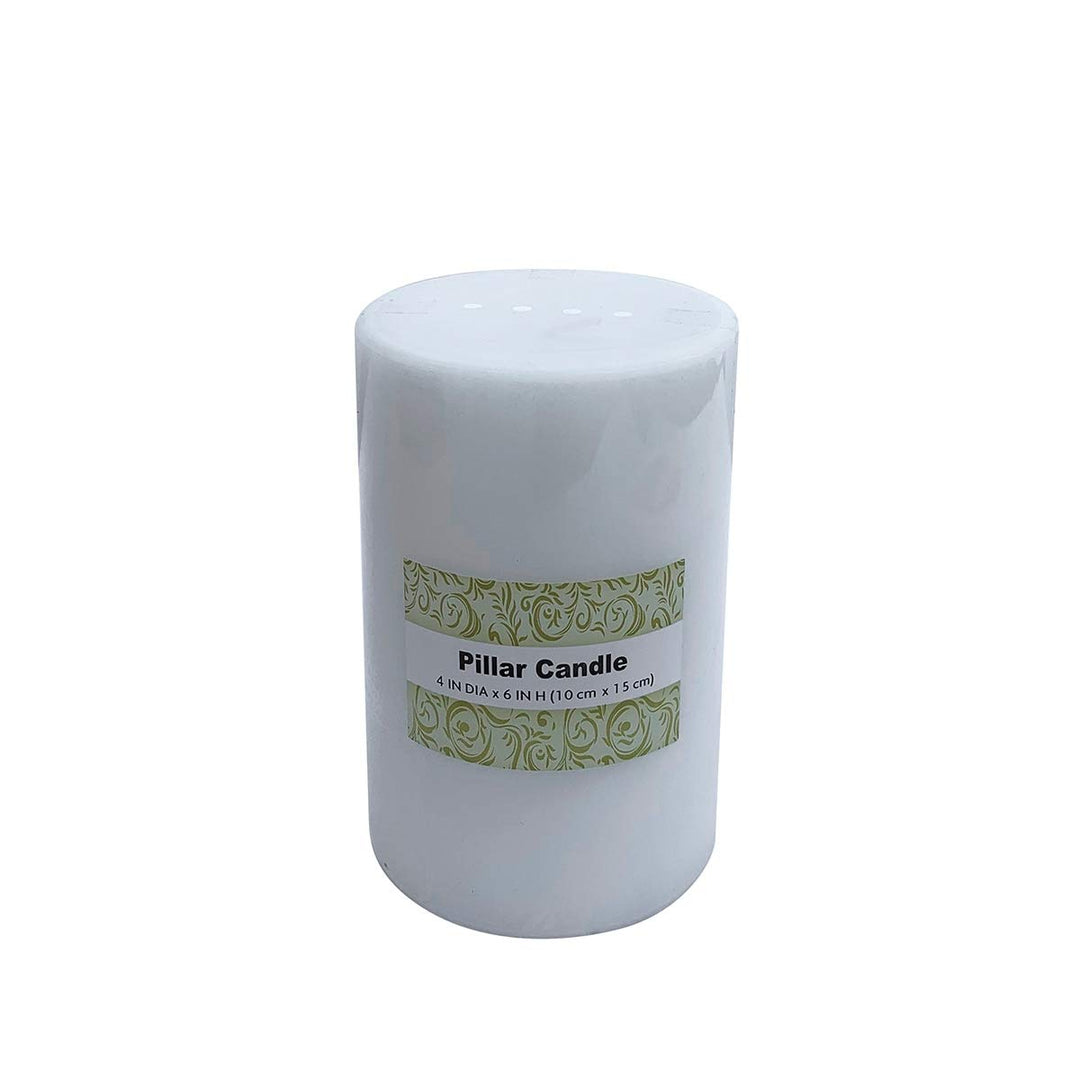 4 X 6 Inch White Pillar Candles Set of 12 Wax Handmade - Diamond Home USA