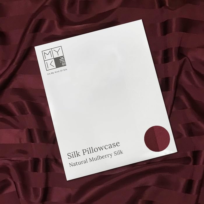 MYK Pure Natural Mulberry Silk Pillowcase 19 Momme with Both Sides Silk for Hair Red - Standard - Diamond Home USA