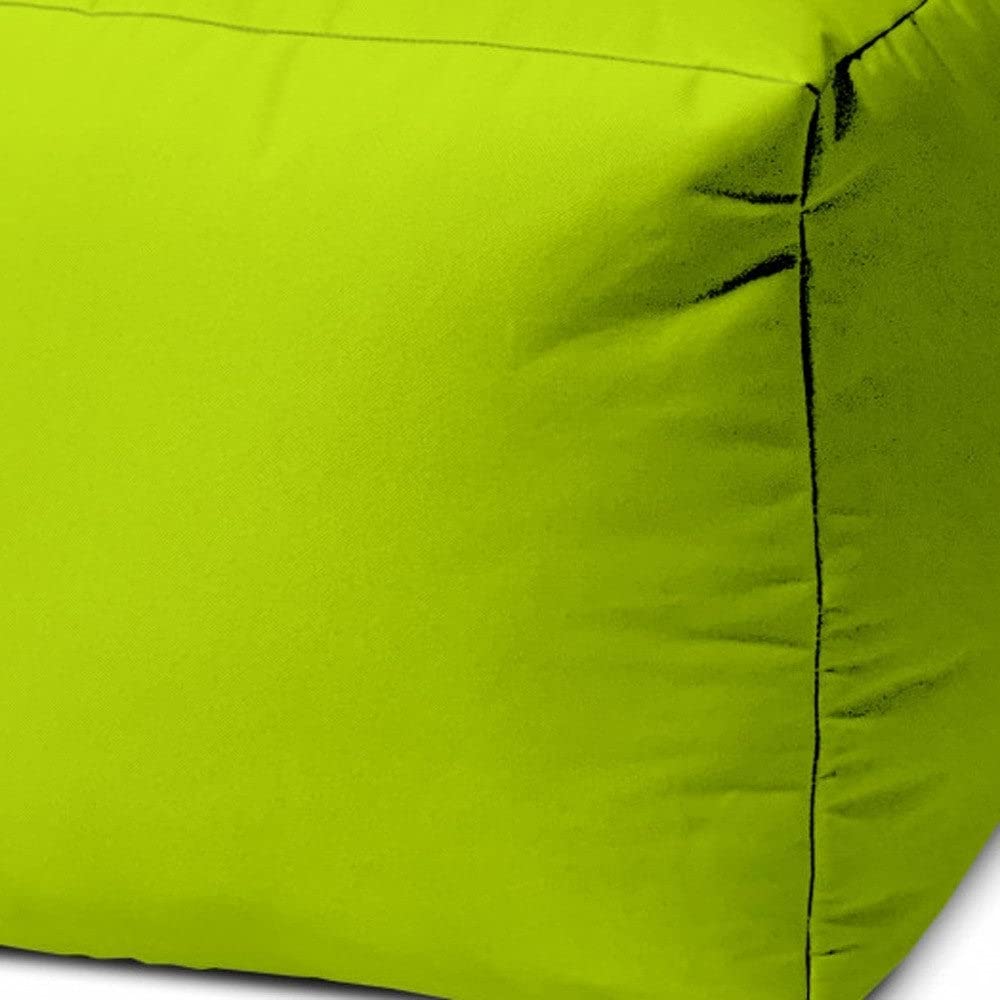 17" Cool Lemongrass Green Solid Color Indoor Outdoor Pouf Cover Modern - Diamond Home USA