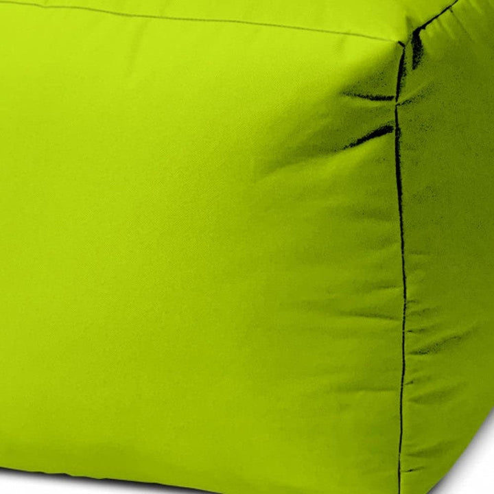 17" Cool Lemongrass Green Solid Color Indoor Outdoor Pouf Cover Modern - Diamond Home USA