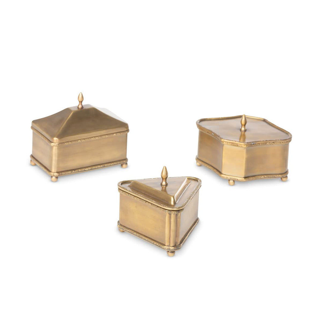 Park Hill Collection EAV16001 Brass Escritoire Boxes Set of 3