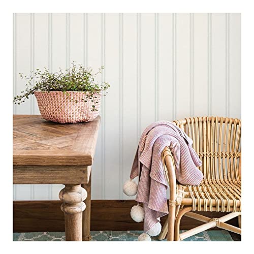 Teal Stripes Wallpaper 20.5 X Green Stripe Farmhouse Washable - Diamond Home USA