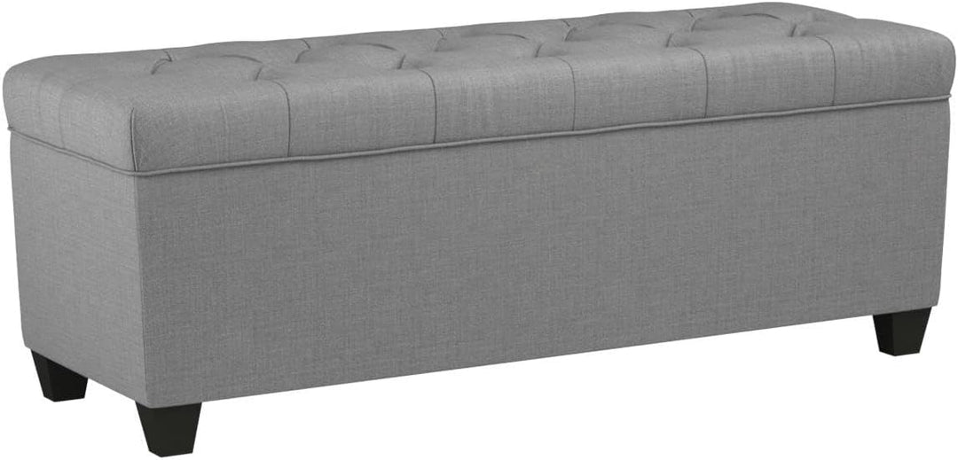 The Sole Secret Diamond Tufted Shoe Ottoman Storage Bench for Bedroom or Grey Large - Diamond Home USA
