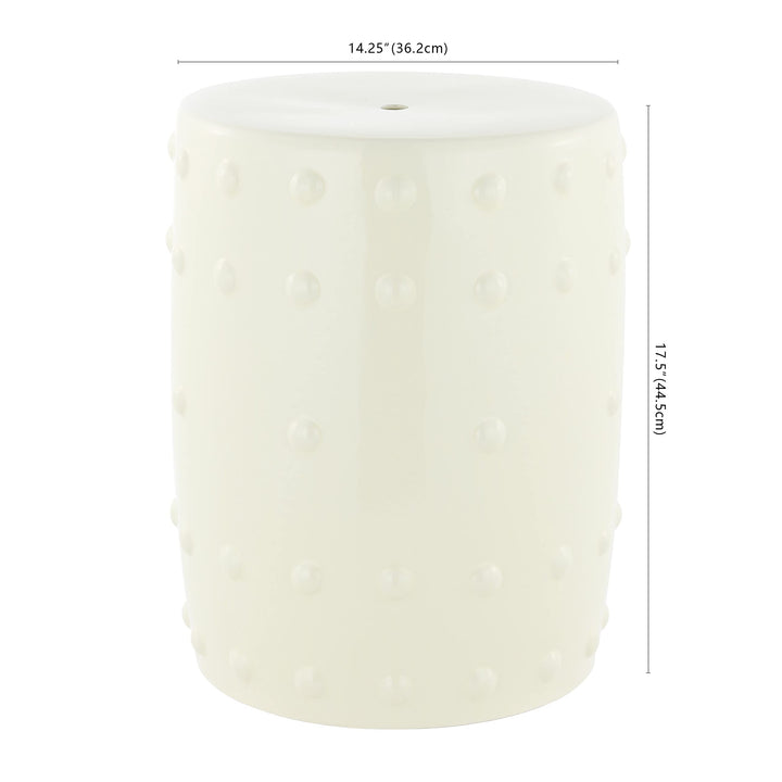 Indoor/Outdoor Garden Stool Grey Modern Contemporary Ceramic Glossy - Diamond Home USA